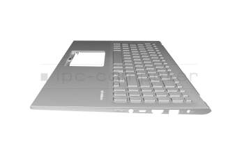 Clavier incl. topcase DE (allemand) argent/argent original pour Asus VivoBook 15 X512FA