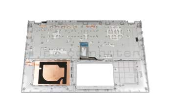 Clavier incl. topcase DE (allemand) argent/argent original pour Asus VivoBook 15 X512UA