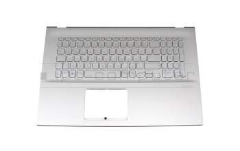 Clavier incl. topcase DE (allemand) argent/argent original pour Asus VivoBook 17 R754EA