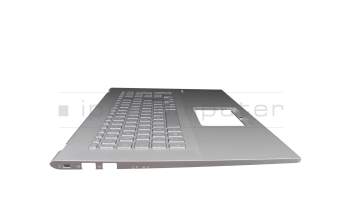 Clavier incl. topcase DE (allemand) argent/argent original pour Asus VivoBook 17 S712EA