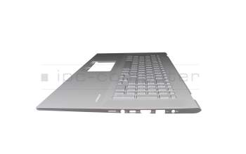 Clavier incl. topcase DE (allemand) argent/argent original pour Asus VivoBook 17 X712EA