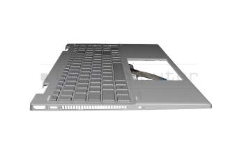 Clavier incl. topcase DE (allemand) argent/argent original pour HP Pavilion x360 15-er0000