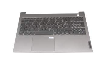 Clavier incl. topcase DE (allemand) argent/gris avec rétro-éclairage original pour Lenovo ThinkBook 15 G3 ACL (21A4)