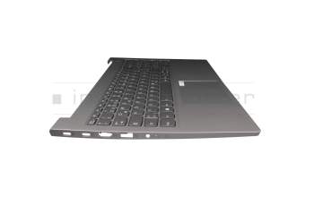 Clavier incl. topcase DE (allemand) argent/gris avec rétro-éclairage original pour Lenovo ThinkBook 15 G3 ACL (21A4)