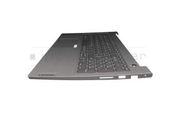 Clavier incl. topcase DE (allemand) argent/gris avec rétro-éclairage original pour Lenovo ThinkBook 15 G3 ACL (21A4)