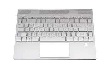 Clavier incl. topcase DE (allemand) argent/noir original pour HP Envy 13-aq0200