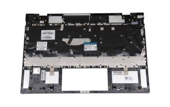 Clavier incl. topcase DE (allemand) argent/noir original pour HP Envy 13-aq0400