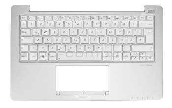 Clavier incl. topcase DE (allemand) blanc/argent original pour Asus X201E