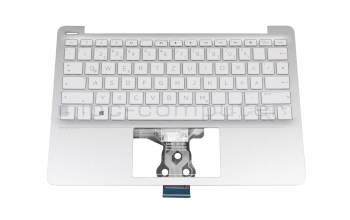 Clavier incl. topcase DE (allemand) blanc/argent original pour HP Stream 11-ak0000