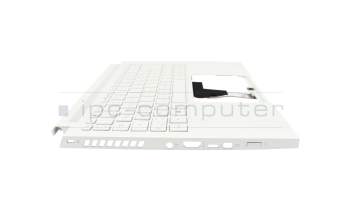 Clavier incl. topcase DE (allemand) blanc/blanc avec rétro-éclairage (avec compartiment pour stylo) original pour Acer ConceptD 3 Ezel Pro (CC314-73P)