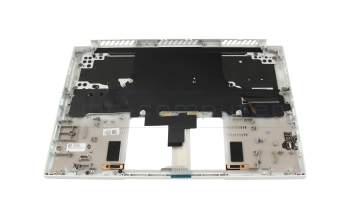 Clavier incl. topcase DE (allemand) blanc/blanc avec rétro-éclairage (sans compartiment pour stylo) original pour Acer ConceptD 3 (CN314-72)