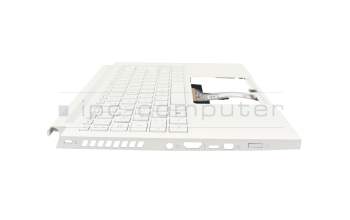 Clavier incl. topcase DE (allemand) blanc/blanc avec rétro-éclairage (sans compartiment pour stylo) original pour Acer ConceptD 3 (CN314-72)