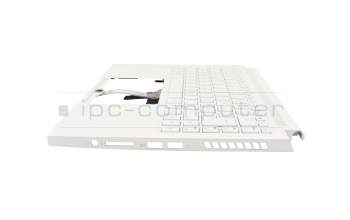 Clavier incl. topcase DE (allemand) blanc/blanc avec rétro-éclairage (sans compartiment pour stylo) original pour Acer ConceptD 3 (CN314-72P)