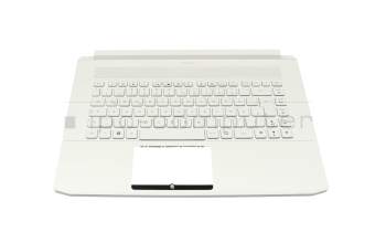 Clavier incl. topcase DE (allemand) blanc/blanc avec rétro-éclairage original pour Acer ConceptD 7 (CN715-71)
