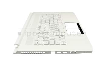 Clavier incl. topcase DE (allemand) blanc/blanc avec rétro-éclairage original pour Acer ConceptD 7 (CN715-71)