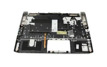 Clavier incl. topcase DE (allemand) blanc/blanc avec rétro-éclairage original pour Acer ConceptD 7 (CN715-72P)