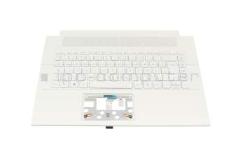 Clavier incl. topcase DE (allemand) blanc/blanc avec rétro-éclairage original pour Acer ConceptD 7 Ezel (CC715-72G)