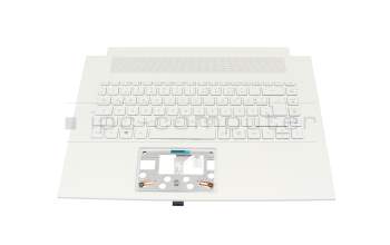 Clavier incl. topcase DE (allemand) blanc/blanc avec rétro-éclairage original pour Acer ConceptD 7 Ezel Pro (CC715-72P)
