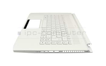 Clavier incl. topcase DE (allemand) blanc/blanc avec rétro-éclairage original pour Acer ConceptD 7 Pro (CN715-71P)