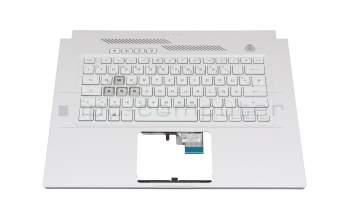 Clavier incl. topcase DE (allemand) blanc/blanc avec rétro-éclairage original pour Asus TUF Dash F15 FX516PR