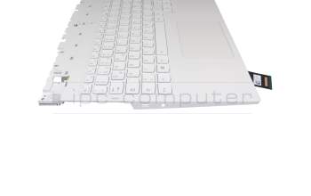 Clavier incl. topcase DE (allemand) blanc/blanc avec rétro-éclairage original pour Lenovo Legion 5-15ACH6H (82JU)