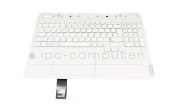 Clavier incl. topcase DE (allemand) blanc/blanc avec rétro-éclairage original pour Lenovo Legion Pro 5-16IAH7H (82RF)