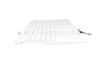 Clavier incl. topcase DE (allemand) blanc/blanc avec rétro-éclairage original pour Lenovo Legion Pro 5-16IAH7H (82RF)