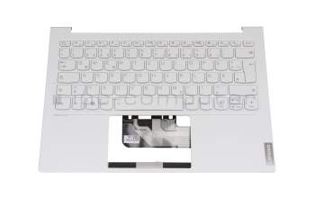 Clavier incl. topcase DE (allemand) blanc/blanc avec rétro-éclairage original pour Lenovo Yoga Slim 7 Carbon-13ITL5 (82EV)