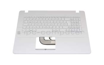 Clavier incl. topcase DE (allemand) blanc/blanc original pour Asus VivoBook F705UA