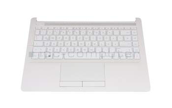 Clavier incl. topcase DE (allemand) blanc/blanc original pour HP 14-cf0000