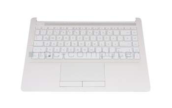 Clavier incl. topcase DE (allemand) blanc/blanc original pour HP 14-ma0000