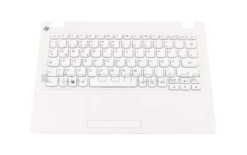 Clavier incl. topcase DE (allemand) blanc/blanc original pour Lenovo IdeaPad 100S-11IBY (80R2)