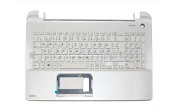 Clavier incl. topcase DE (allemand) blanc/blanc original pour Toshiba Satellite L50-B-171