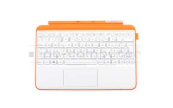 Clavier incl. topcase DE (allemand) blanc/orange original pour Asus Transformer Mini T102HA