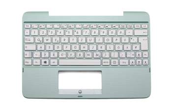 Clavier incl. topcase DE (allemand) blanc/vert original pour Asus Transformer Book T101HA