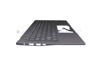 Clavier incl. topcase DE (allemand) bleu/bleu avec rétro-éclairage original pour Acer Swift 5 (SF514-54T)