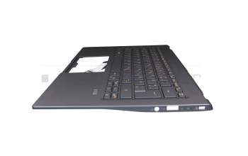 Clavier incl. topcase DE (allemand) bleu/bleu avec rétro-éclairage original pour Acer Swift 5 (SF514-54T)