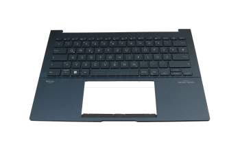 Clavier incl. topcase DE (allemand) bleu/bleu avec rétro-éclairage original pour Asus UX3405MA