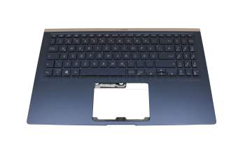 Clavier incl. topcase DE (allemand) bleu/bleu avec rétro-éclairage original pour Asus ZenBook 15 UX533FTC