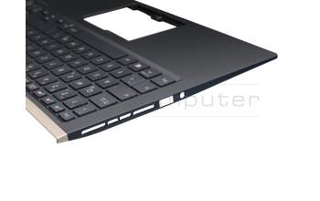 Clavier incl. topcase DE (allemand) bleu/bleu avec rétro-éclairage original pour Asus ZenBook 15 UX533FTC