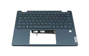 Clavier incl. topcase DE (allemand) bleu/bleu avec rétro-éclairage original pour Lenovo Yoga 6 Gen 7 (82UD)