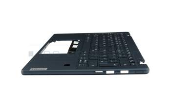 Clavier incl. topcase DE (allemand) bleu/bleu avec rétro-éclairage original pour Lenovo Yoga 6 Gen 7 (82UD)