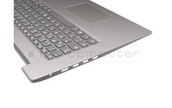Clavier incl. topcase DE (allemand) gris/argent (Fingerprint) original pour Lenovo IdeaPad 3-17IIL05 (81WF)
