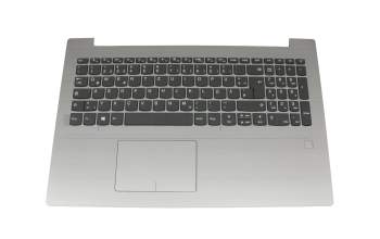 Clavier incl. topcase DE (allemand) gris/argent (Fingerprint) original pour Lenovo IdeaPad 320-15ABR (80XS/80XT)