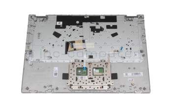 Clavier incl. topcase DE (allemand) gris/argent (sans rétroéclairage) original pour Lenovo IdeaPad C340-14IML (81TK)