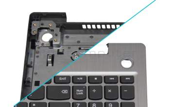 Clavier incl. topcase DE (allemand) gris/argent Empreinte digitale original pour Lenovo IdeaPad 3-15ARE05 (81W4)