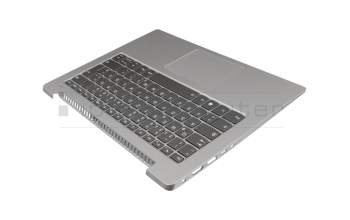 Clavier incl. topcase DE (allemand) gris/argent avec rétro-éclairage original pour Lenovo IdeaPad 330S-14IKB (81F4/81JM)