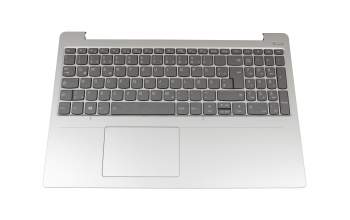 Clavier incl. topcase DE (allemand) gris/argent avec rétro-éclairage original pour Lenovo IdeaPad 330S-15ARR (81FB/81JQ)