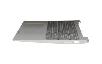 Clavier incl. topcase DE (allemand) gris/argent avec rétro-éclairage original pour Lenovo IdeaPad 330S-15ARR (81FB/81JQ)