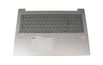 Clavier incl. topcase DE (allemand) gris/argent avec rétro-éclairage original pour Lenovo IdeaPad 520-15IKB (80YL/81BF)